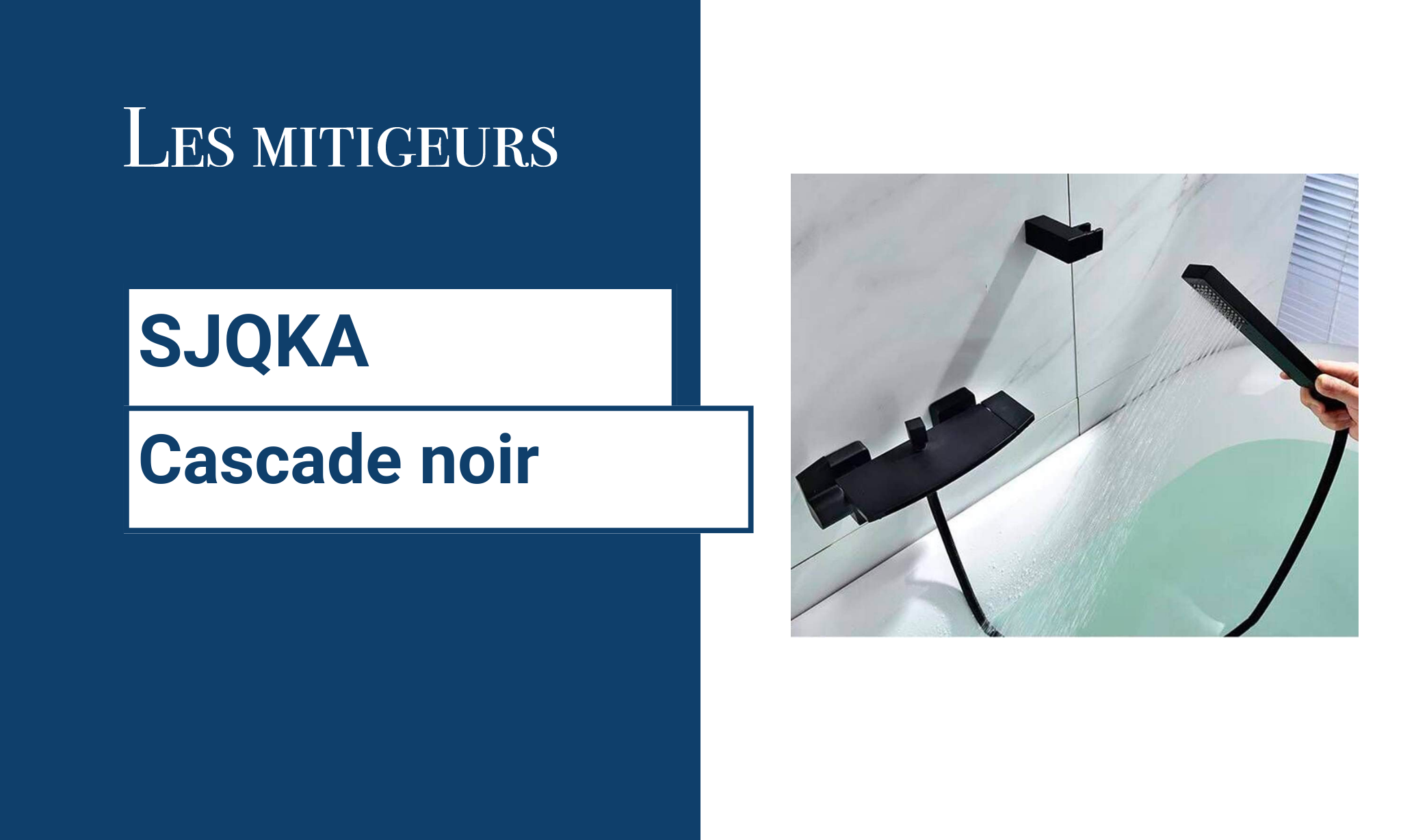 Avis SJQKA Mitigeur mural noir baignoire